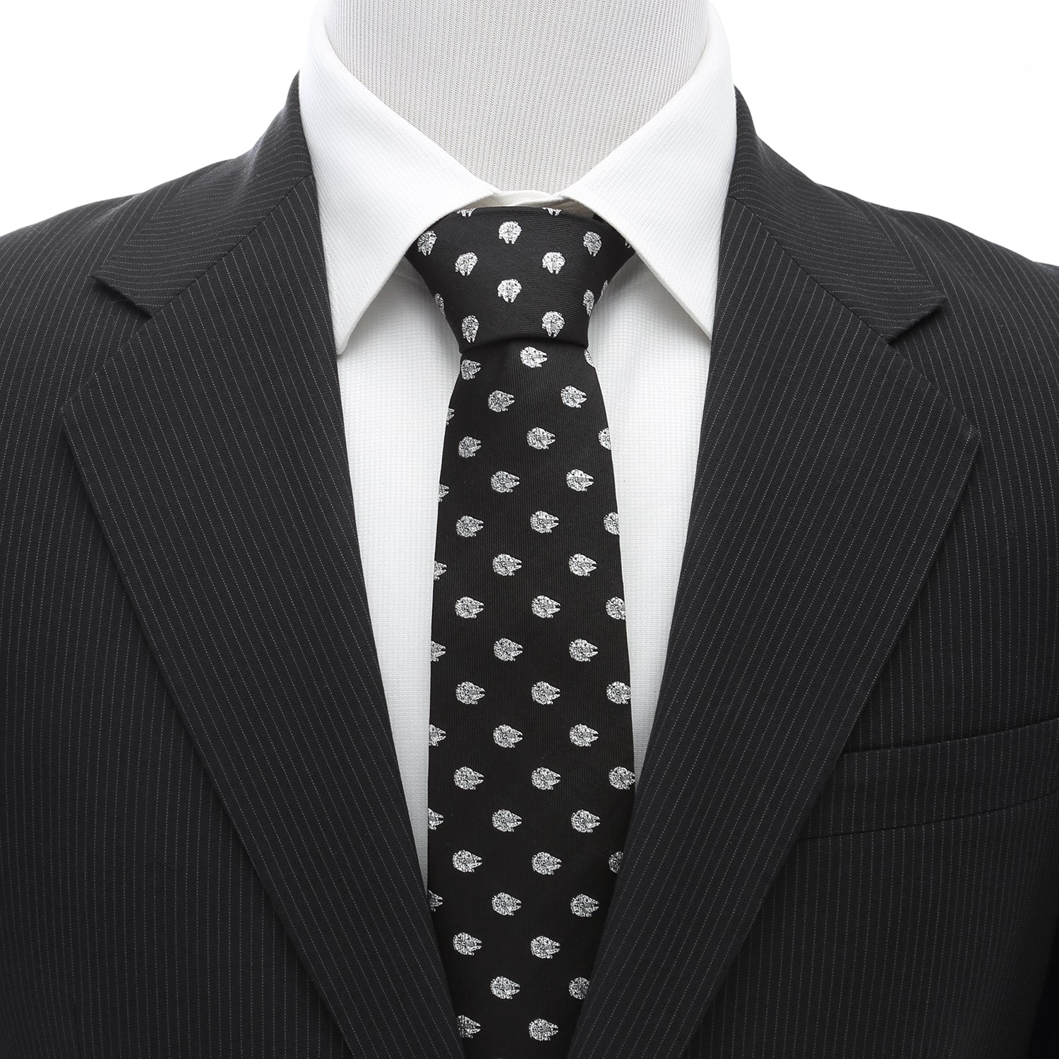 Star Wars Millennium Falcon Metallic Silver and Black Tie