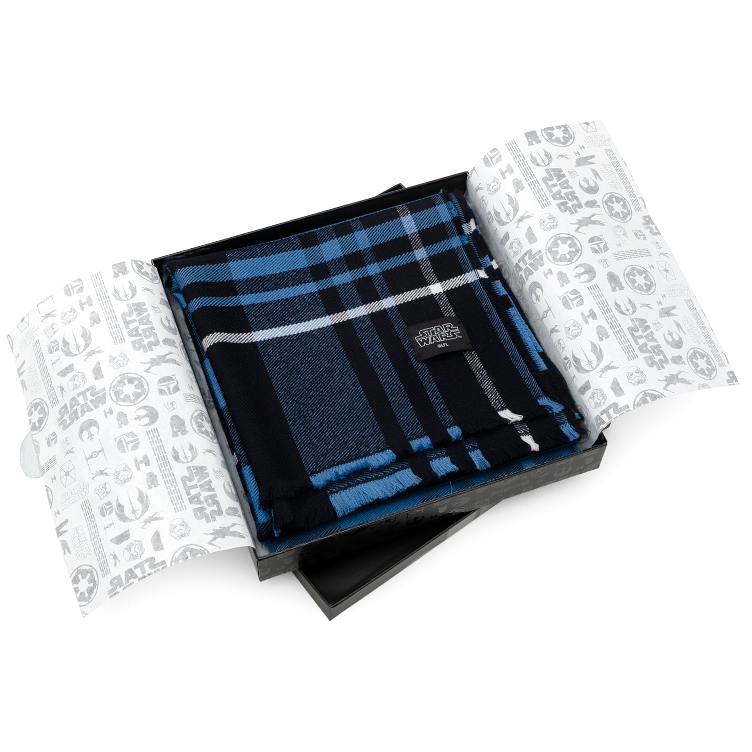 Star Wars Mandalorian Blue Tartan Scarf