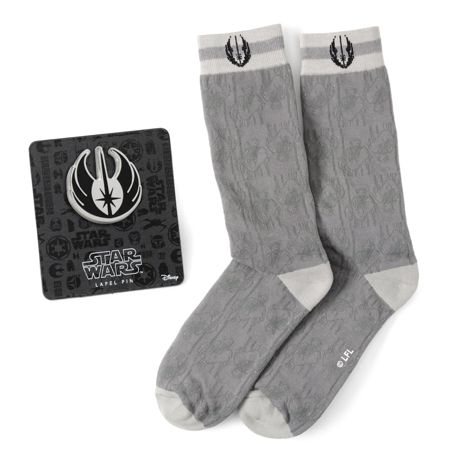 Star Wars Obi-Wan Kenobi Gray Socks and Lapel Pin Gift Set