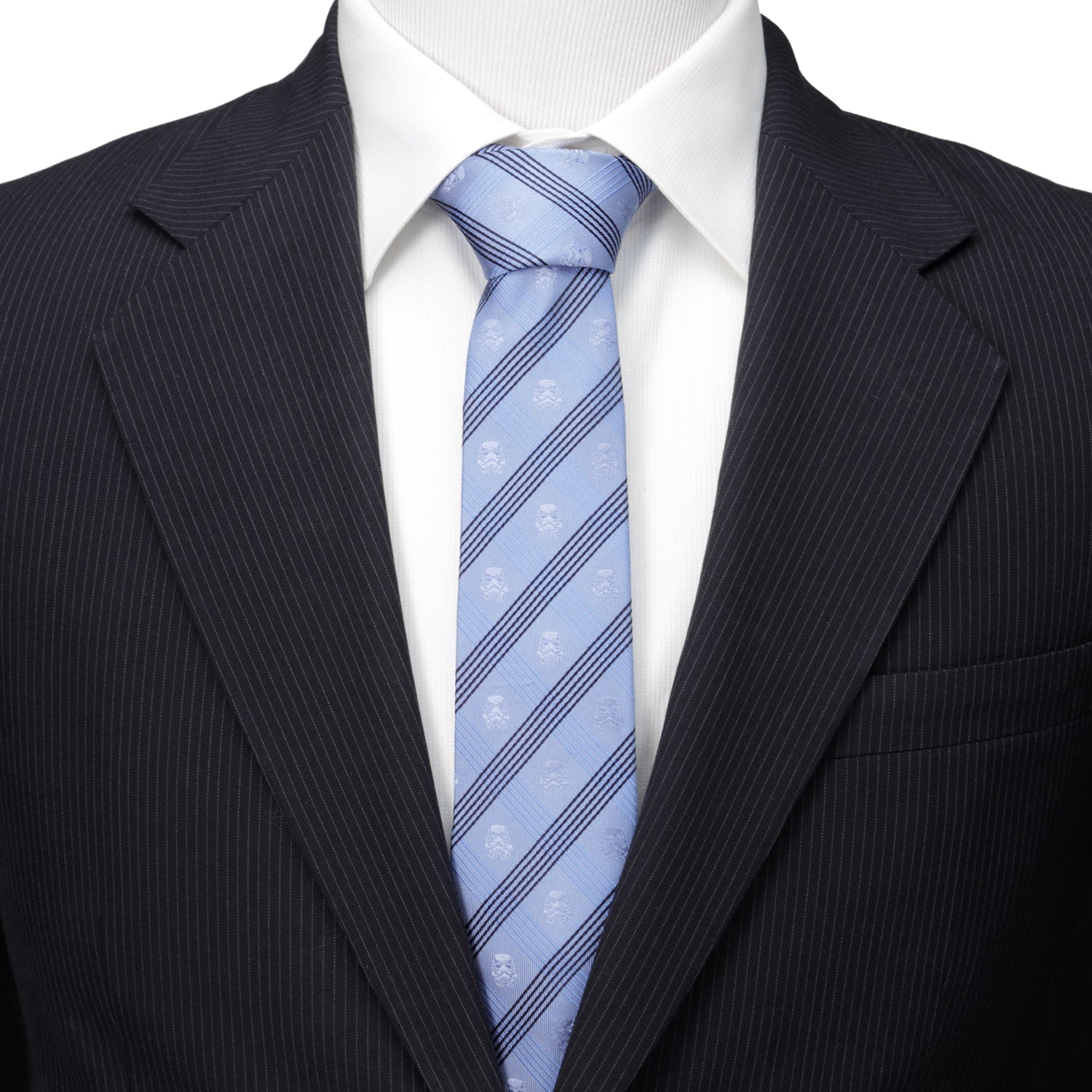 Star Wars Stormtrooper Blue Plaid Tie