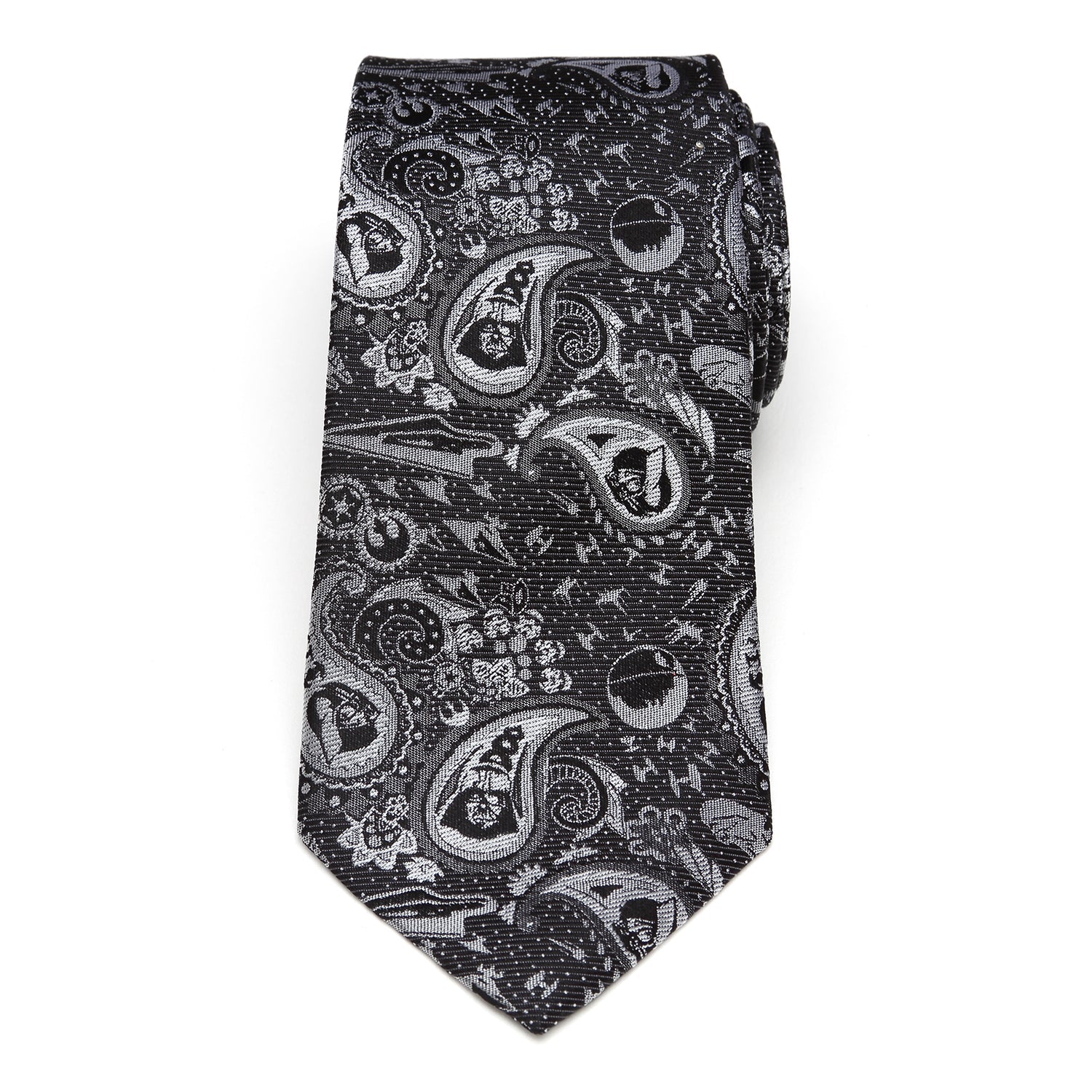Star Wars Darth Vader Black and White Paisley Tie