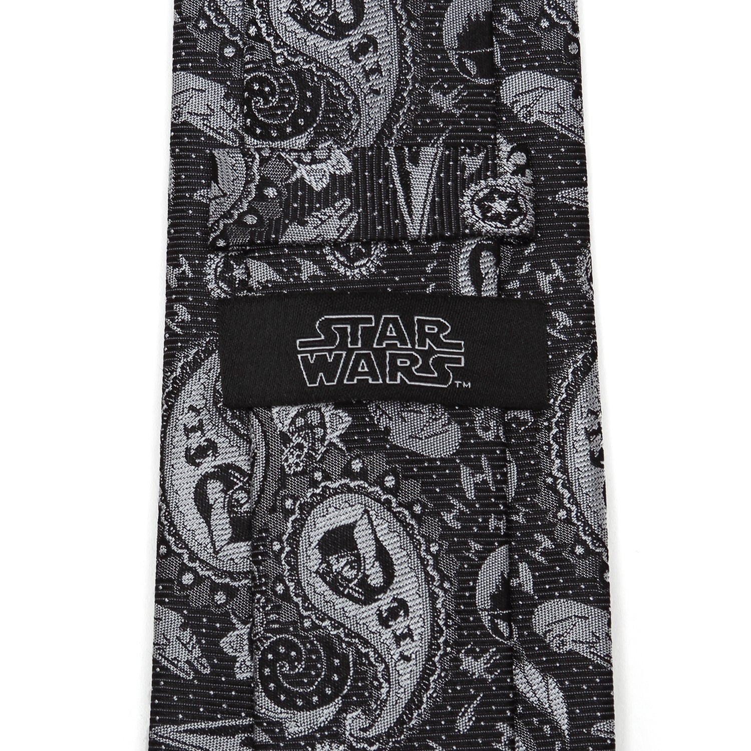 Star Wars Darth Vader Black and White Paisley Tie