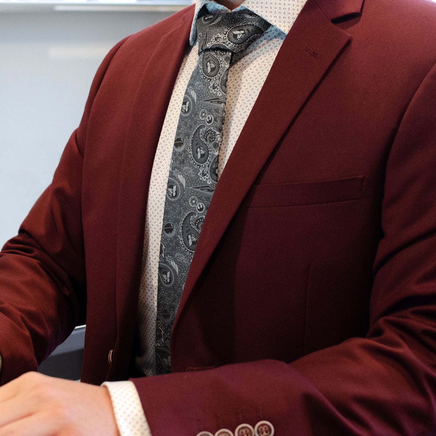 Star Wars Darth Vader Gray Paisley Tie