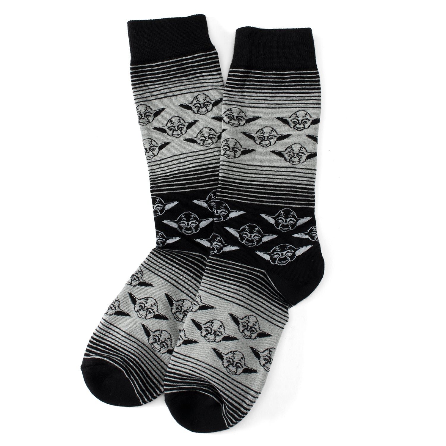 Star Wars Yoda Green, Gray, and Black Ombre Dress Socks and Jedi Crest Lapel Pin Gift Set