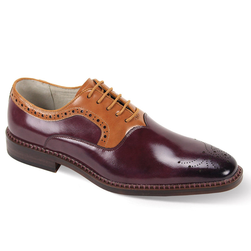 Giovanni  Sawyer Leather Shoes Burgundy/Tan