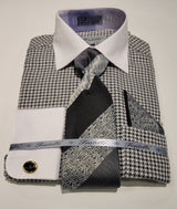 Fratello FRV4157P2 Matching Shirt & Tie Set Black