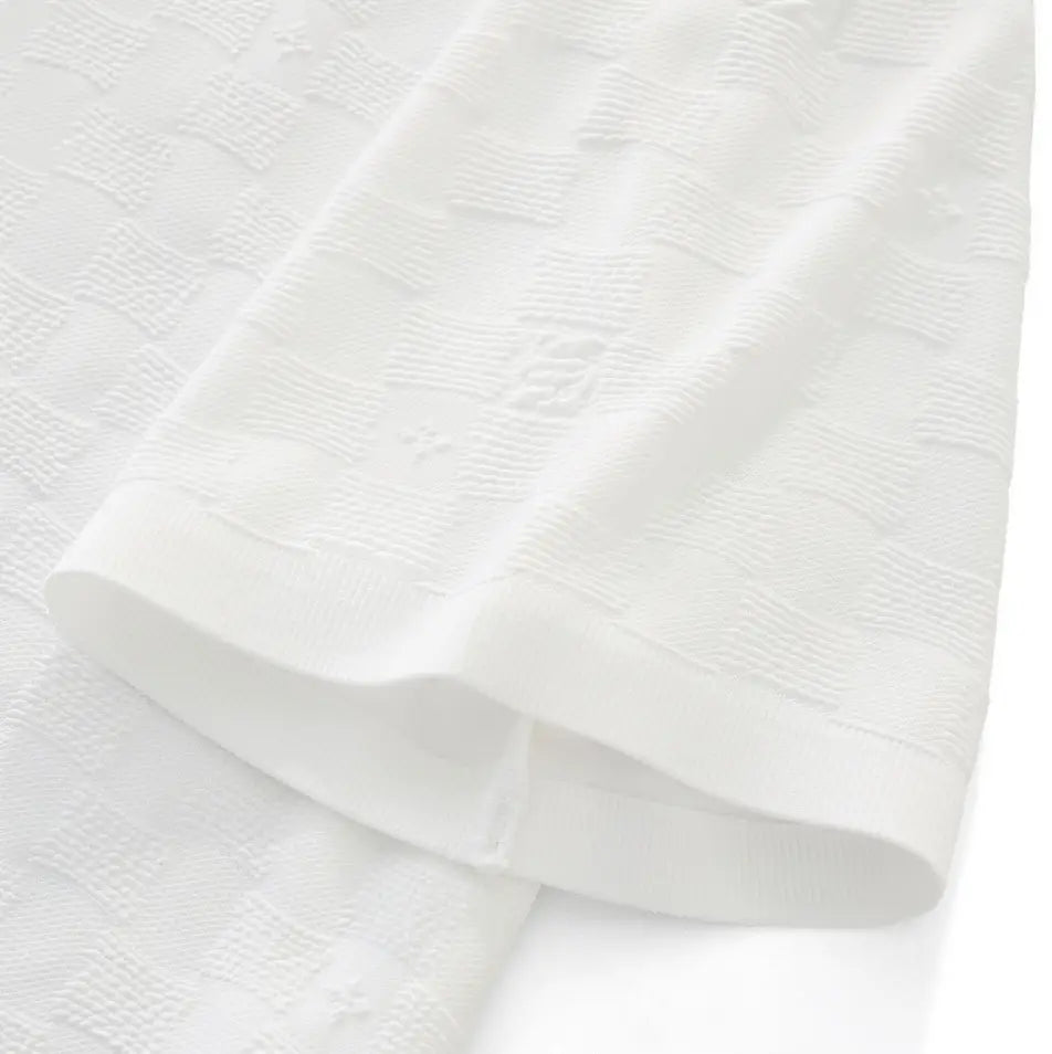 Seamless Check Texture Polo WHITE