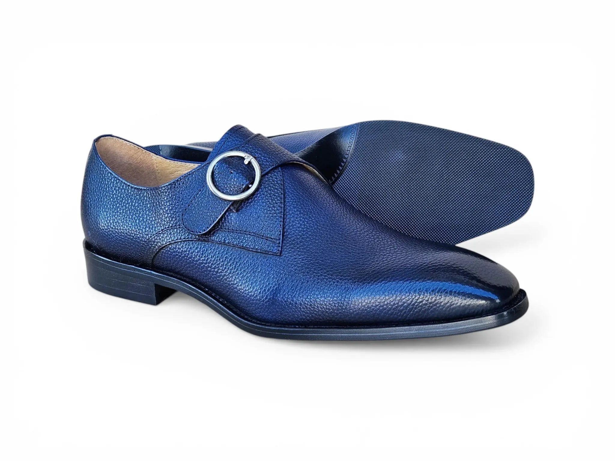 Single Monk Strap Plain Toe Shoes