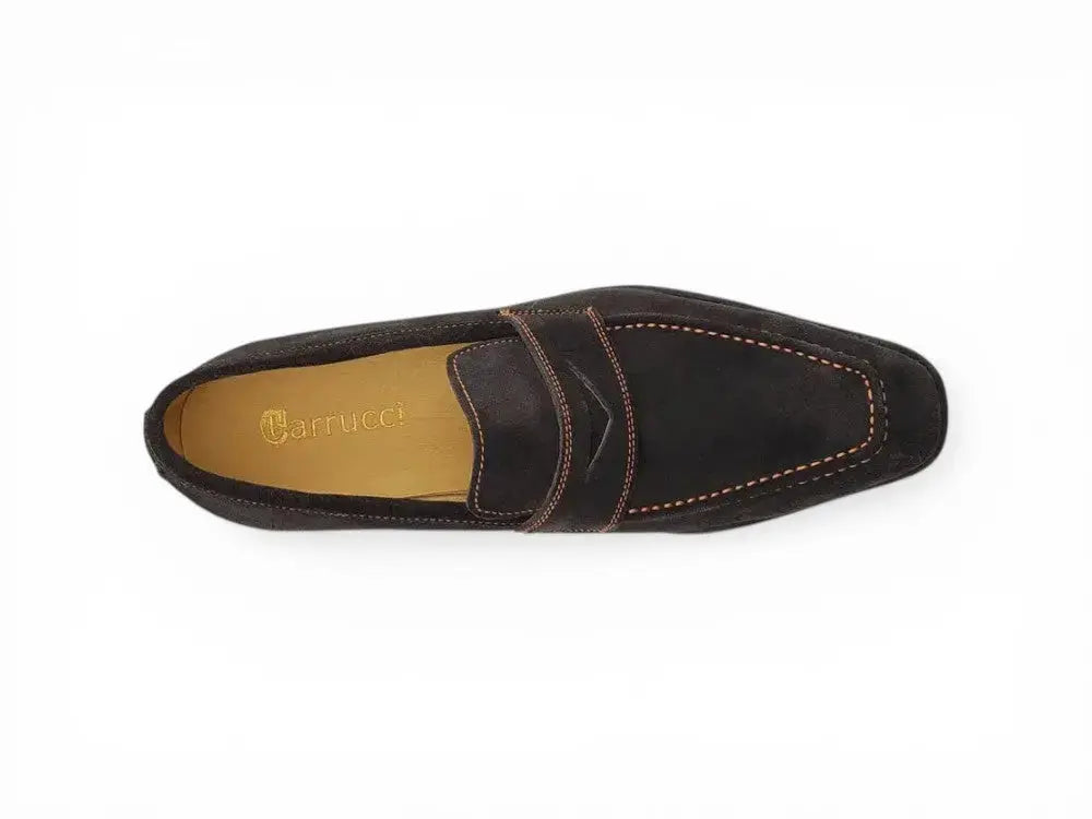 Suede Penny Loafer contrast stitching