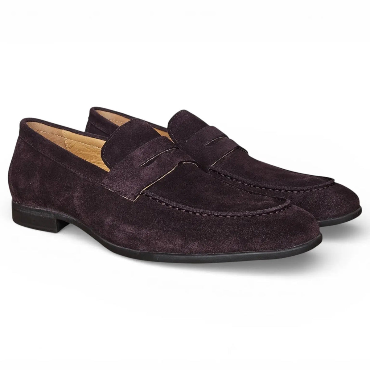 Poulsen Skone Co. Suede Driving Penny Loafers Made in Italy 43 US 9.5 Tuscan Italian Suede Penny Loafers - Marinho | Martin Dingman main image 2