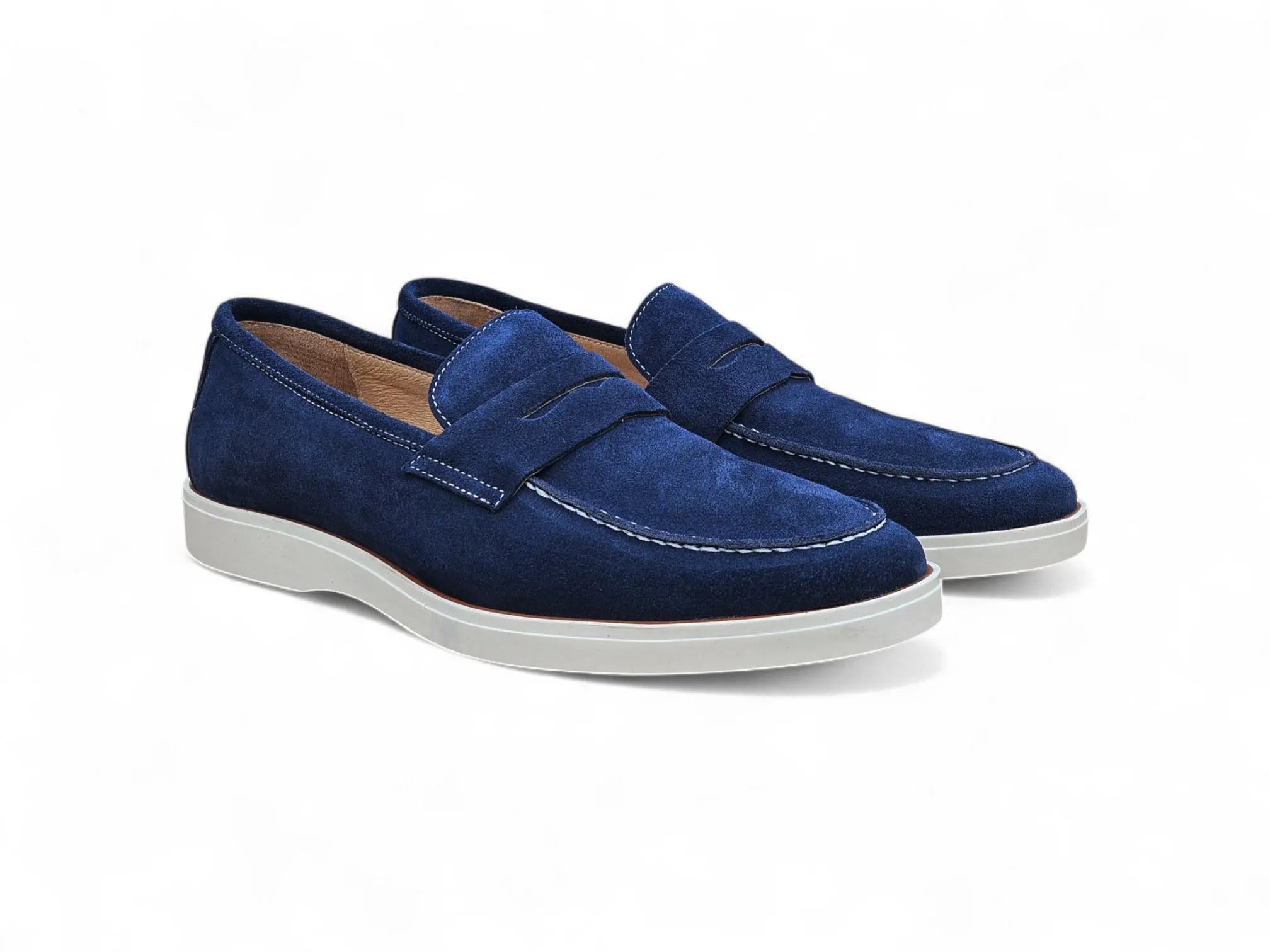 Supple Suede Penny Loafer with Sporty Sole