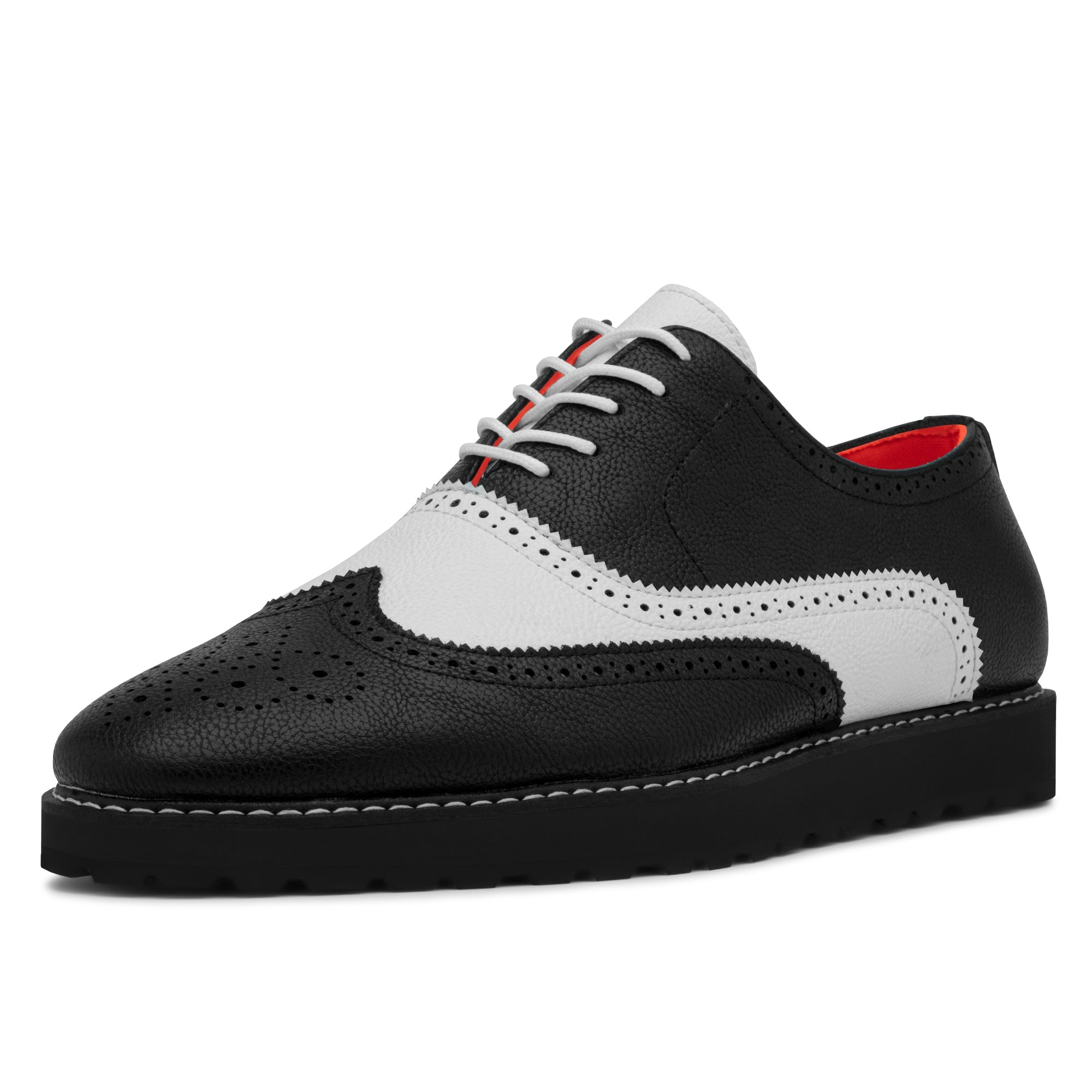 Tayon The Priority Leather Lace Up Wingtip Sneaker Black/White