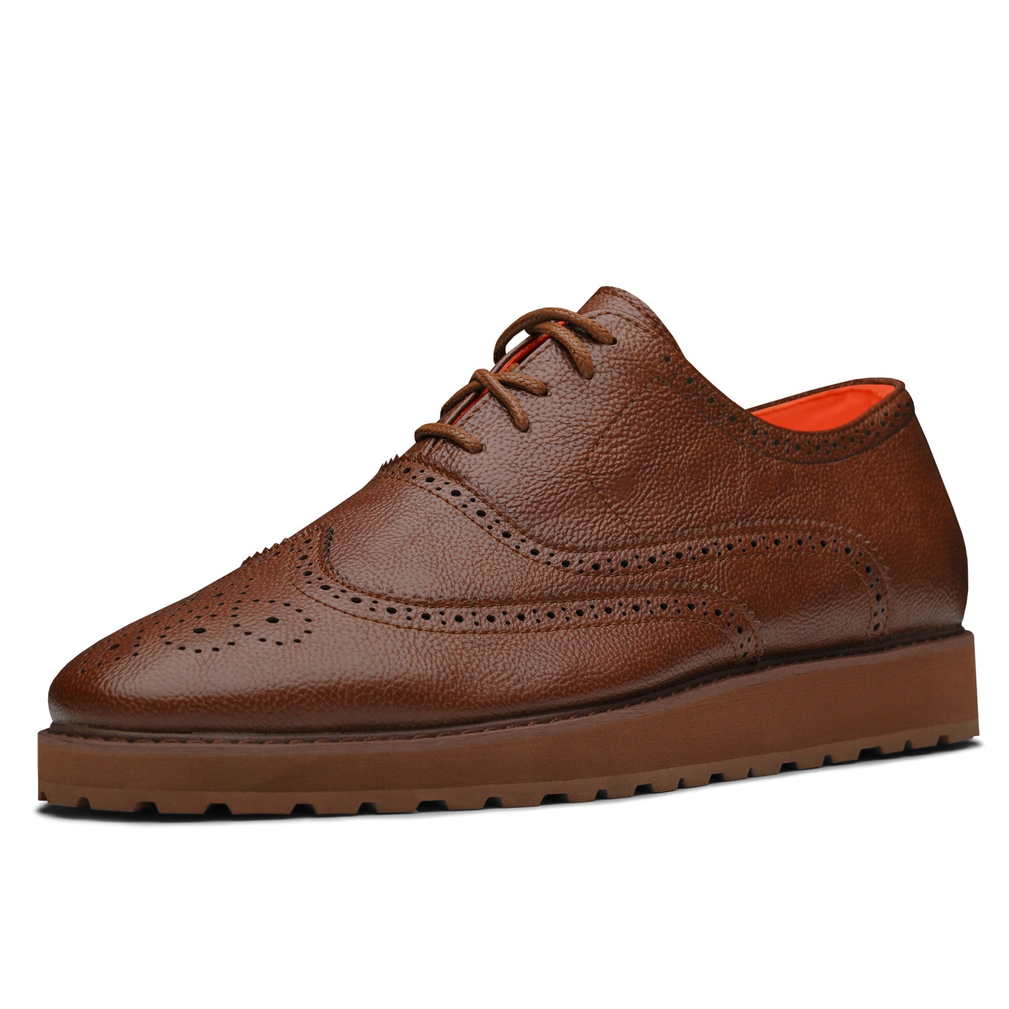 Tayon The Priority Leather Lace Up Wingtip Sneaker Cognac
