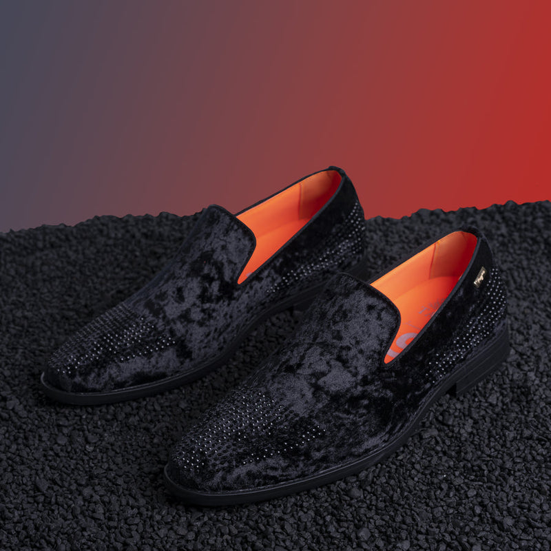 Tayno Viper Dress Loafer With Crystal Black