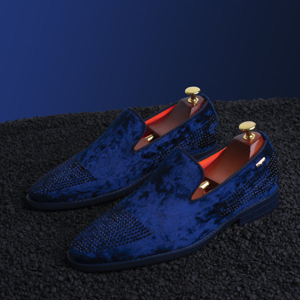 Tayno Viper Dress Loafer With Crystal  Navy