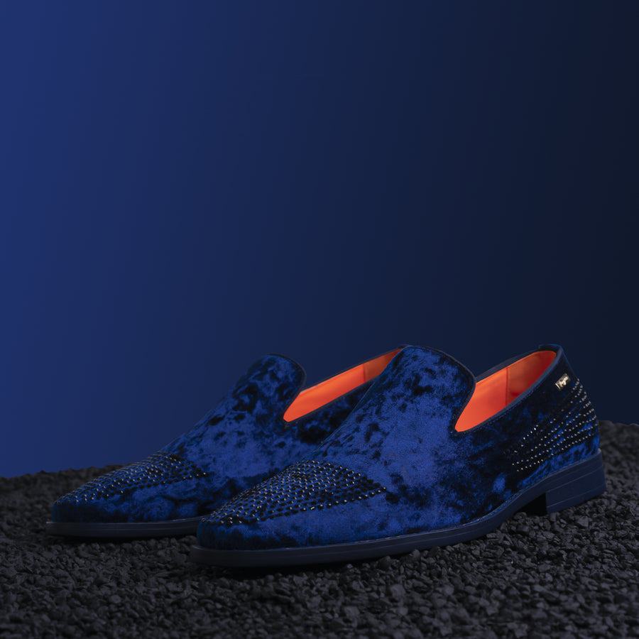 Tayno Viper Dress Loafer With Crystal  Navy