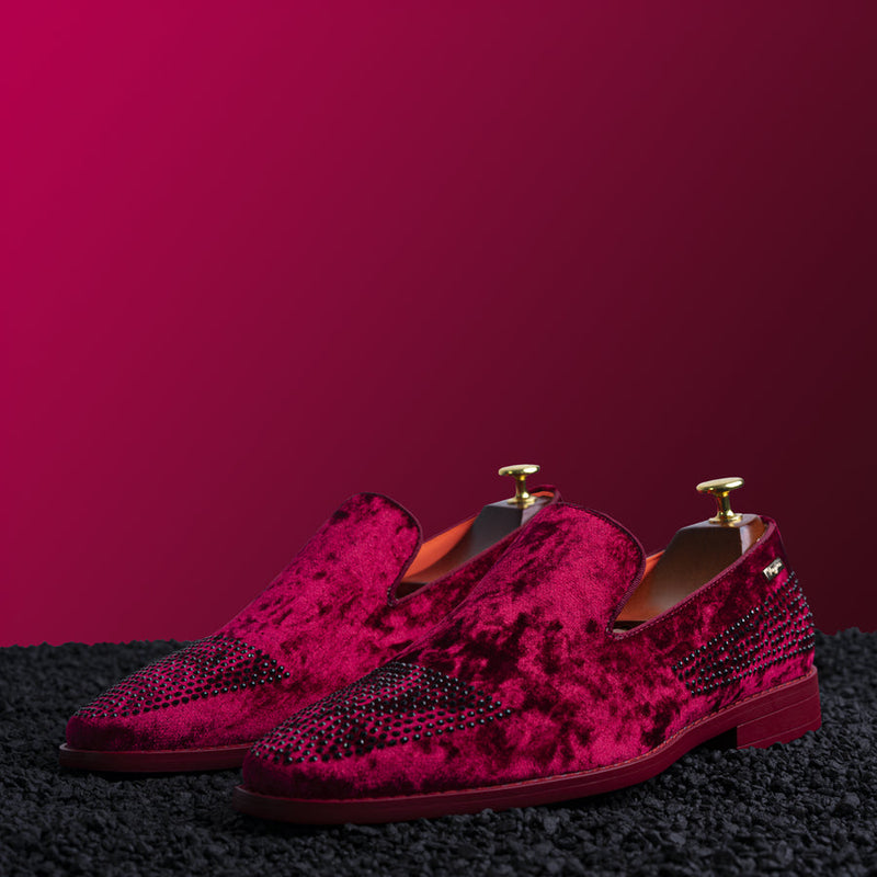 Tayno Viper Dress Loafer With Crystal Wine