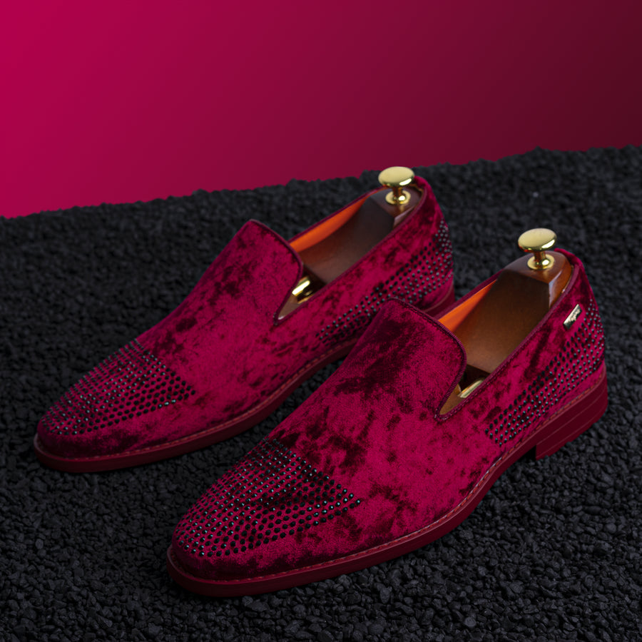 Tayno Viper Dress Loafer With Crystal Wine