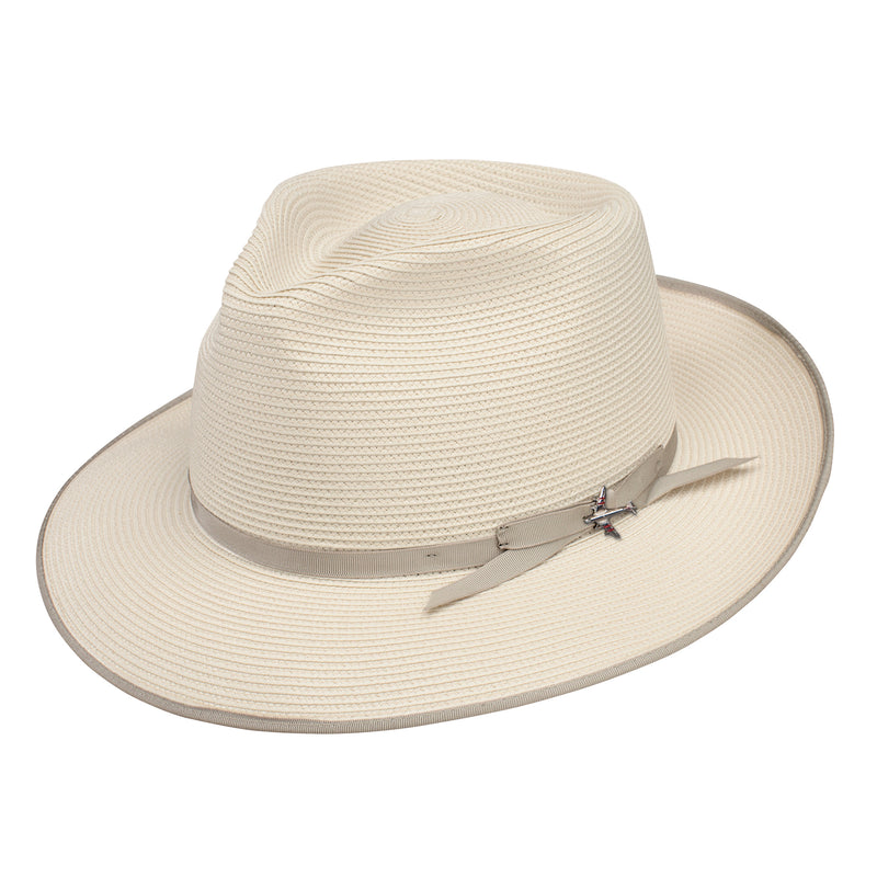 Stetson Stratoliner Straw Hat Cream/Grey