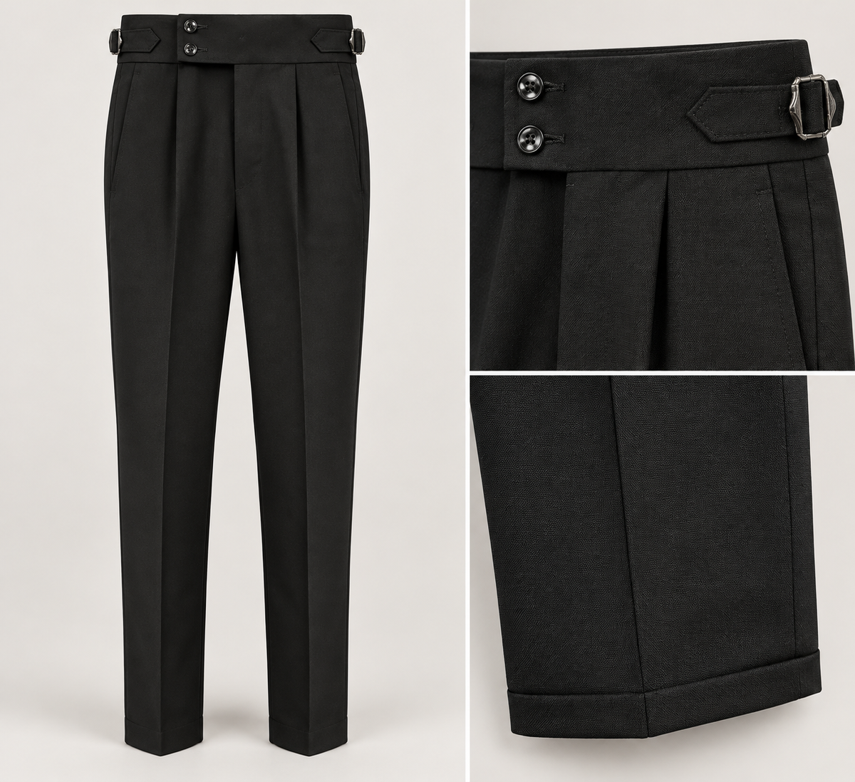 Lorenzo Franco Rome Wide Leg Pants Black