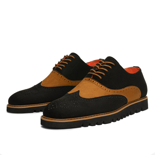 Tayno The Manolo Casual Wingtip Oxford Sneaker Black / Camel