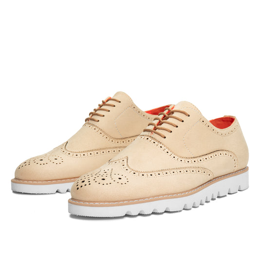 Tayno  The Paragon Casual Wingtip Oxford Sneaker Cream
