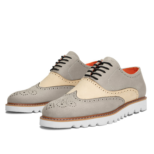 Tayno The Paragon Casual Wingtip Oxford Sneaker Lt Grey/Cream