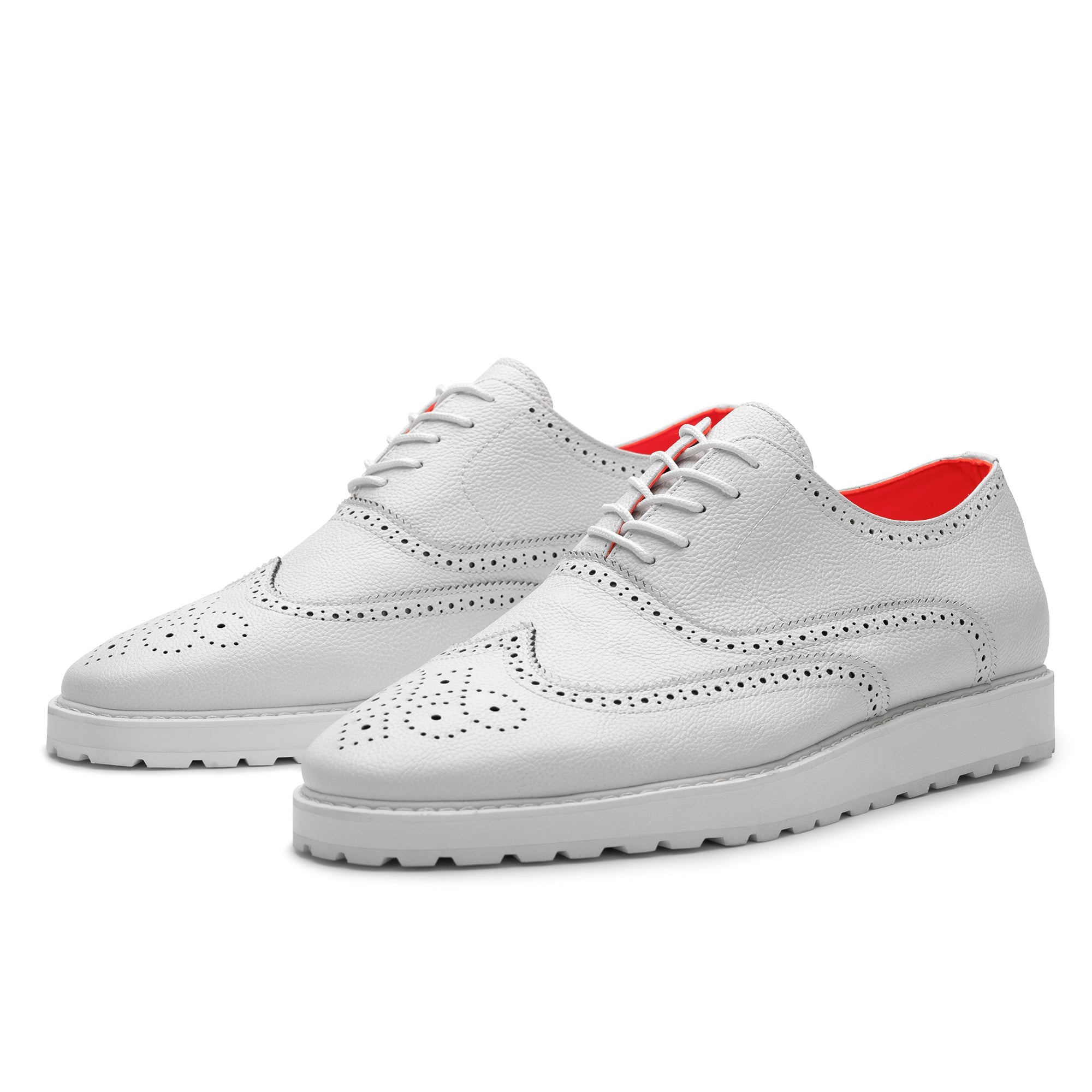 Tayon The Priority Leather Lace Up Wingtip Sneaker White