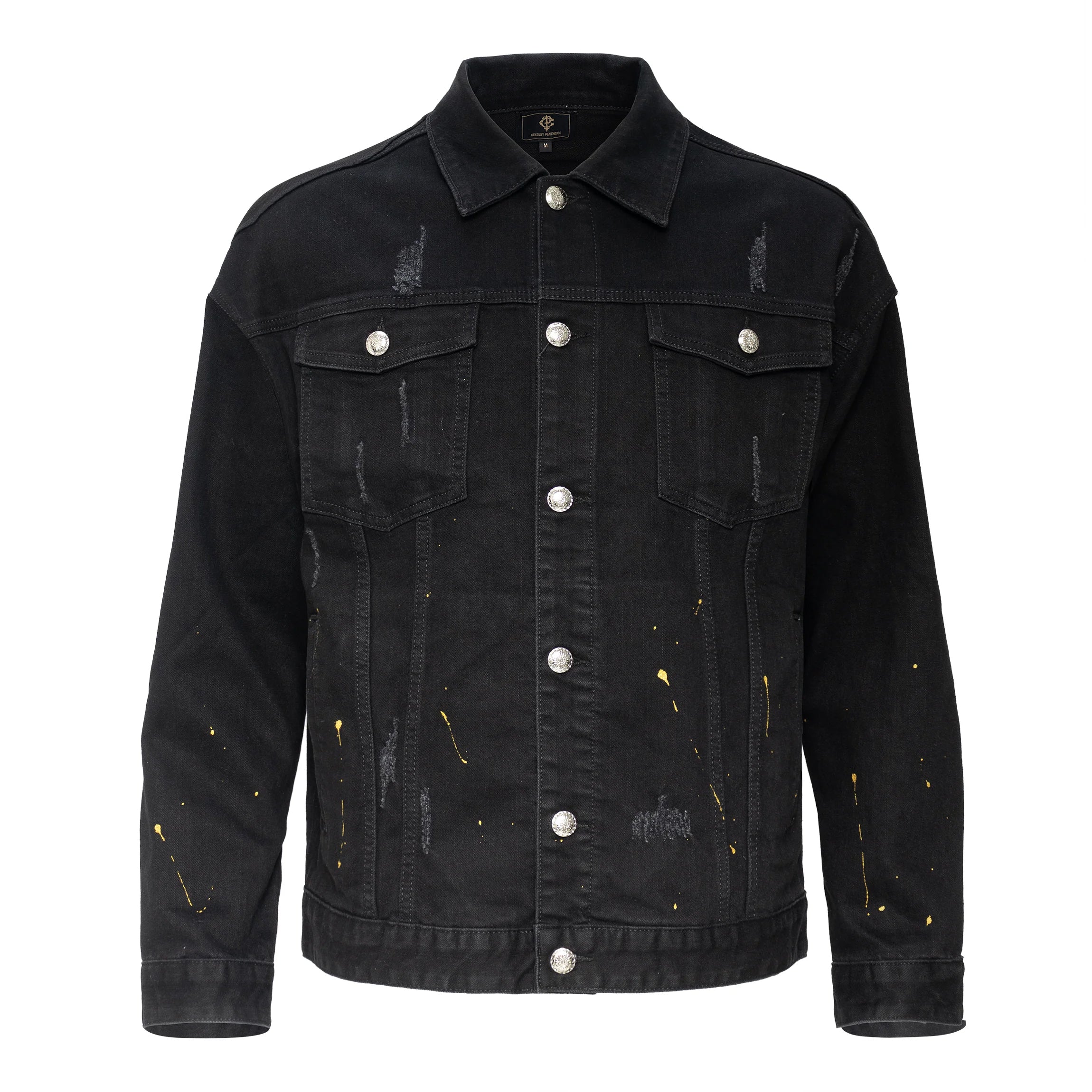 Tiger Threads Denim Jacket - CENTURY PENTHOUSE BLACK/GOLD JACKET