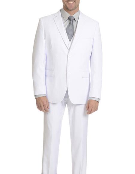 Caravelli S600512U Slim Fit 3pcs Suit White