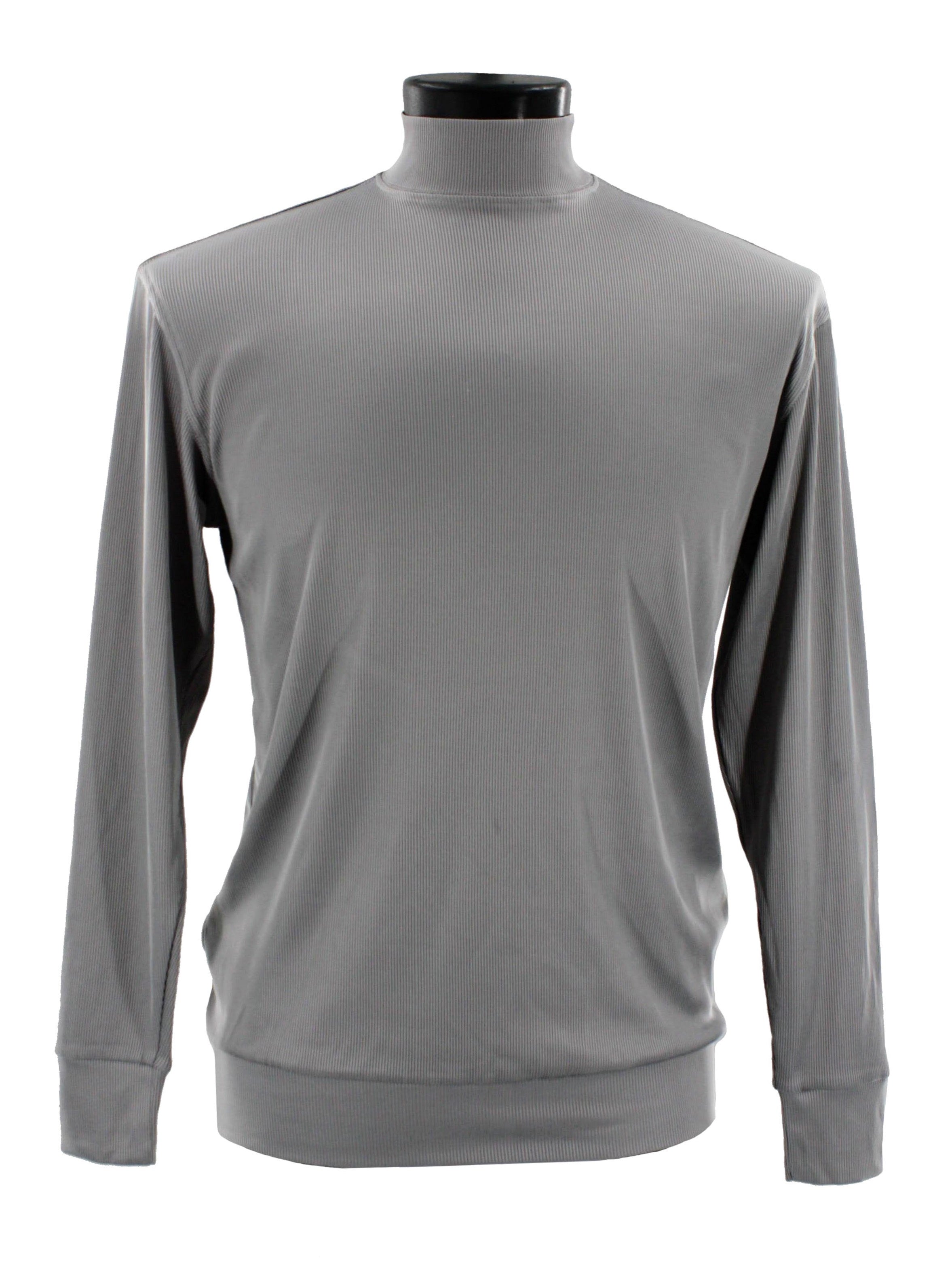 Bassiri 632Knit Long Sleeve High Mock Neck Grey – Napoly Menswear