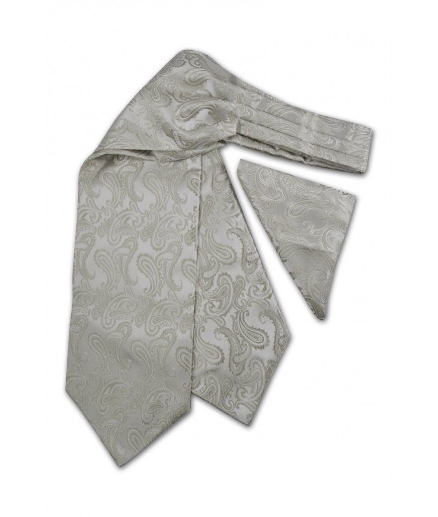 Brand Q AH600 - Paisley Microfiber Ascots & Hankies Grey