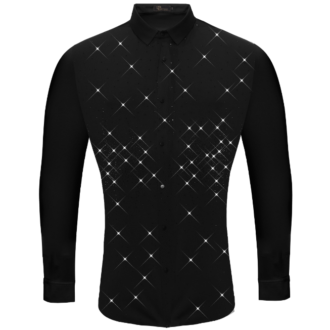 Dazzling Dapper Button-Up Shirt BLACK/BLACK