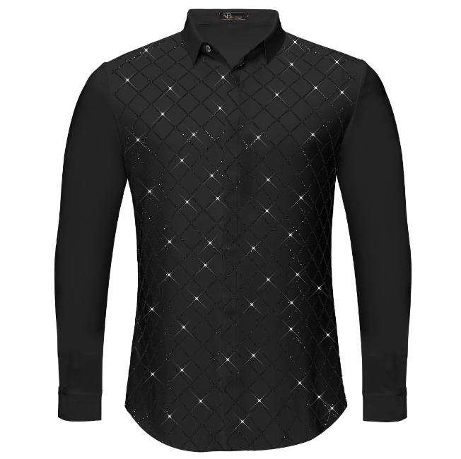Electric Aura Button-Up Shirt BLACK/BLACK