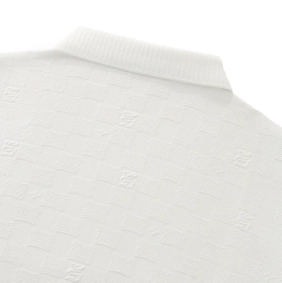 Seamless Check Texture Polo WHITE