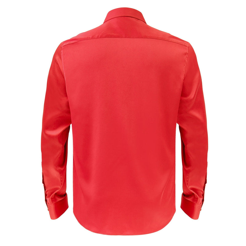 Barocco Luxe Satin Stretch Shirt RED - Barocco