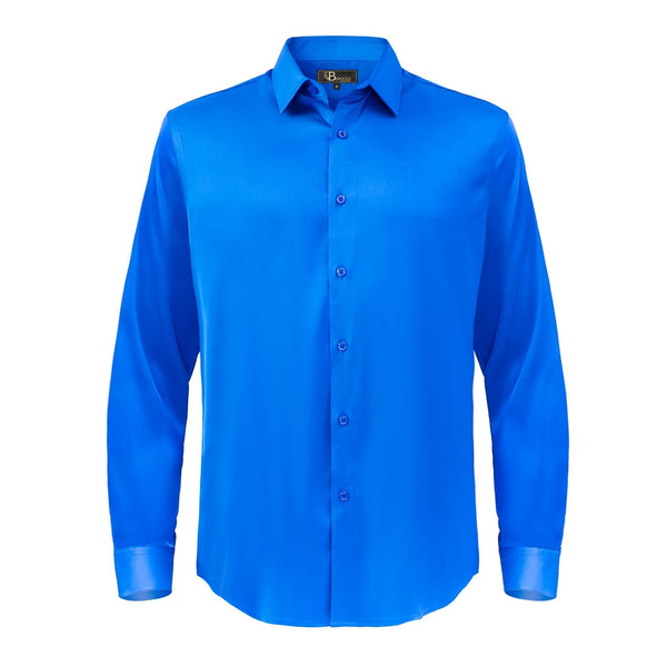 Barocco Luxe Satin Stretch Shirt ROYAL - Barocco