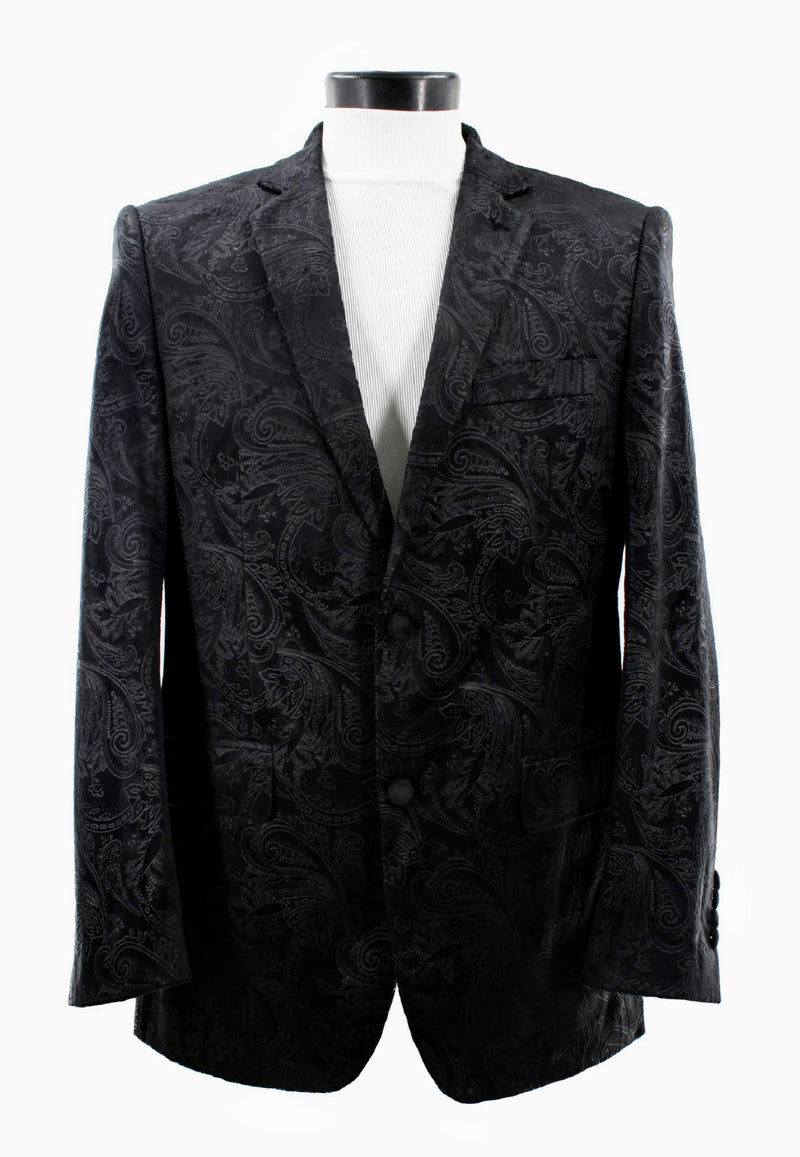 Bassiri J1044 Paisley Velvet Blazer Black