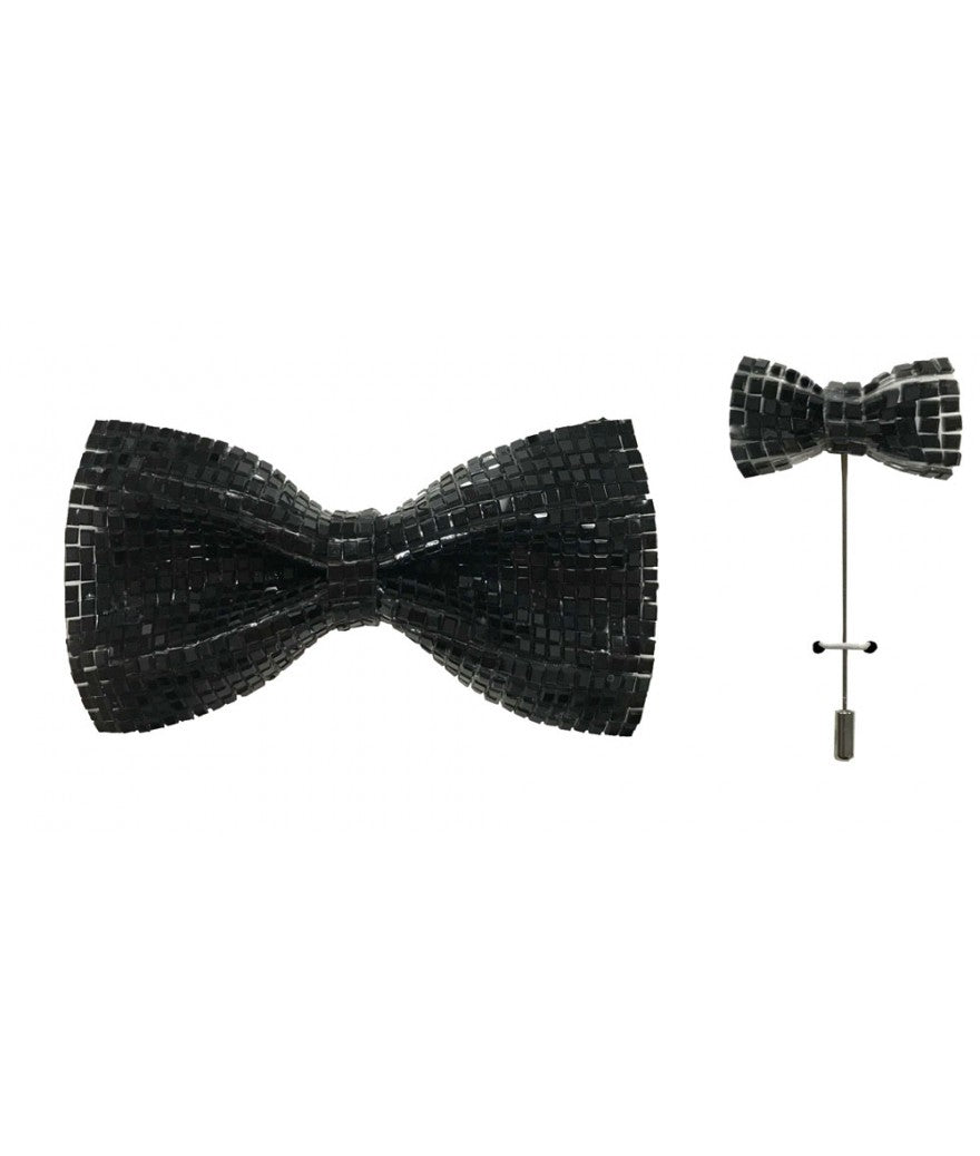 Brand Q BP-105-B Bow Tie With Matching Pin Lapels