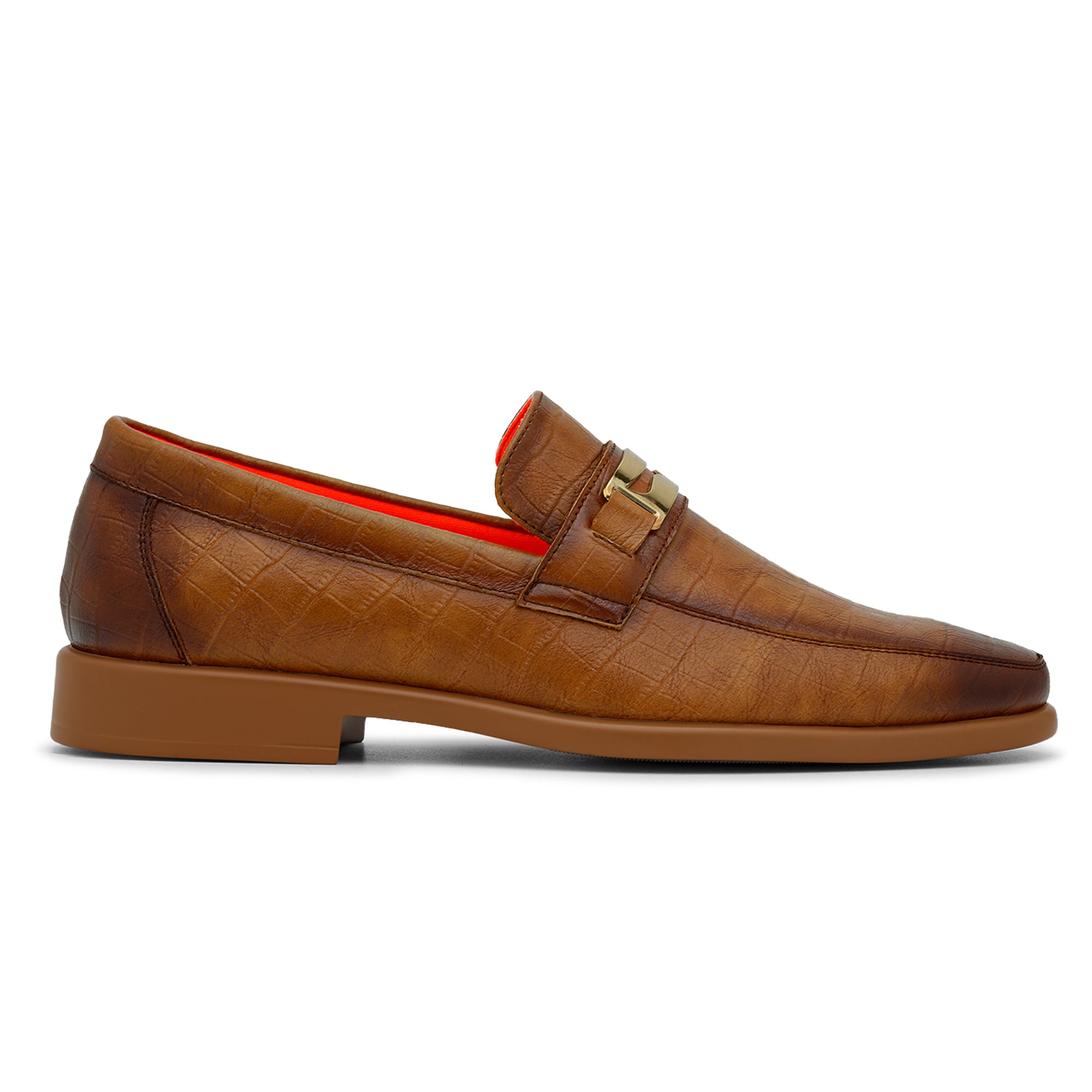 Tayno The Caprio Croc Leather Loafer Cognac