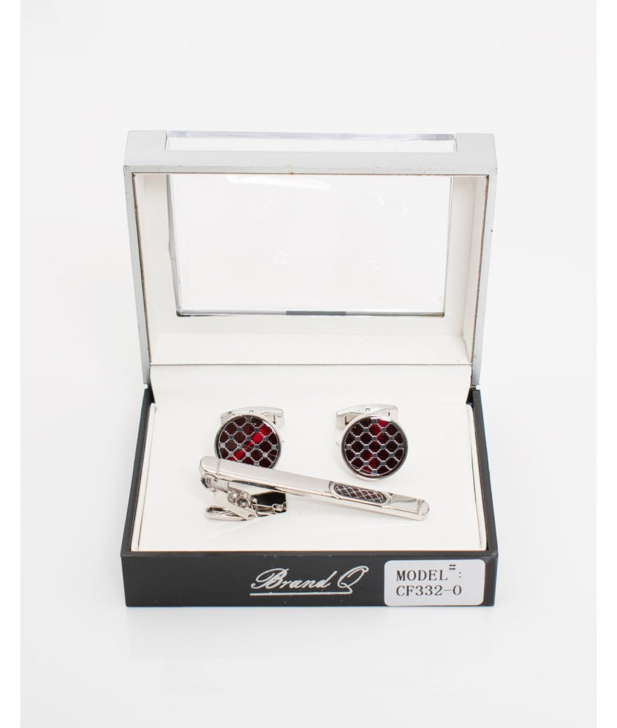 Brand Q CF332-O Cufflink With Matching Tie Bar