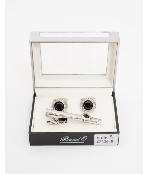 Brand Q CF336-B Cufflink With Matching Tie Bar