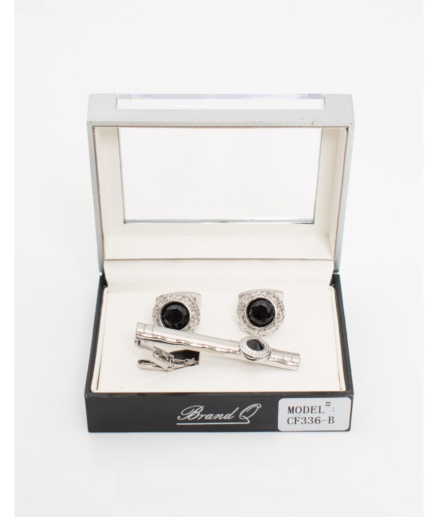Brand Q CF336-O Cufflink With Matching Tie Bar