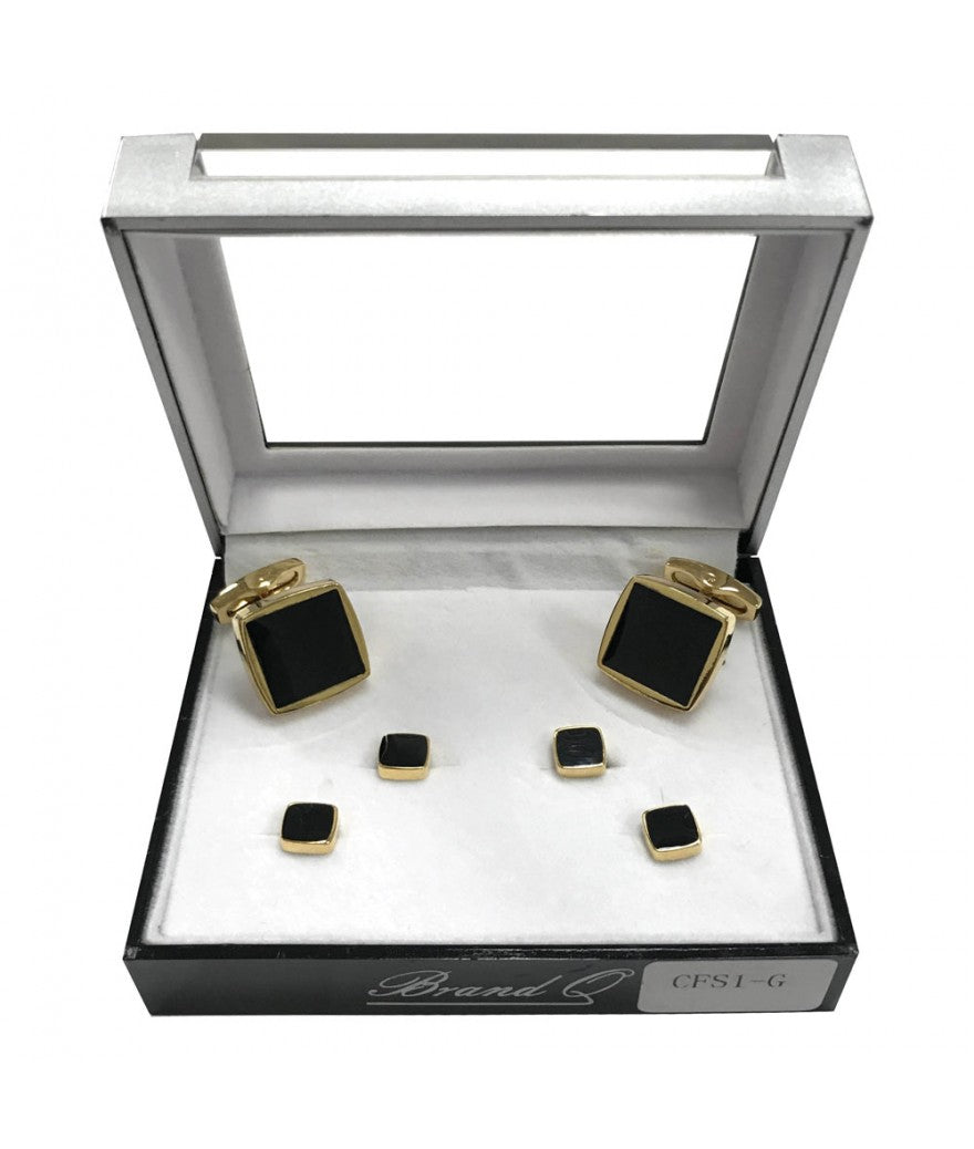 Brand Q CFS1-G Cufflink With Matching Tuxedo Studs
