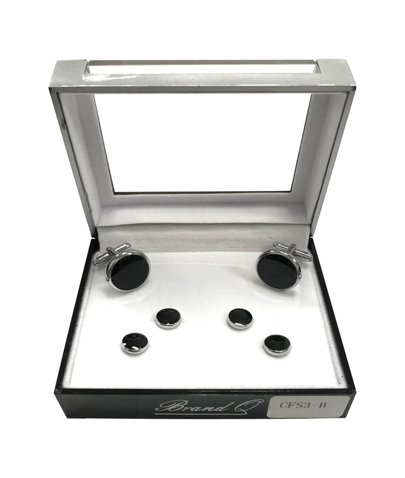 Brand Q CFS3-W Cufflink With Matching Tuxedo Studs