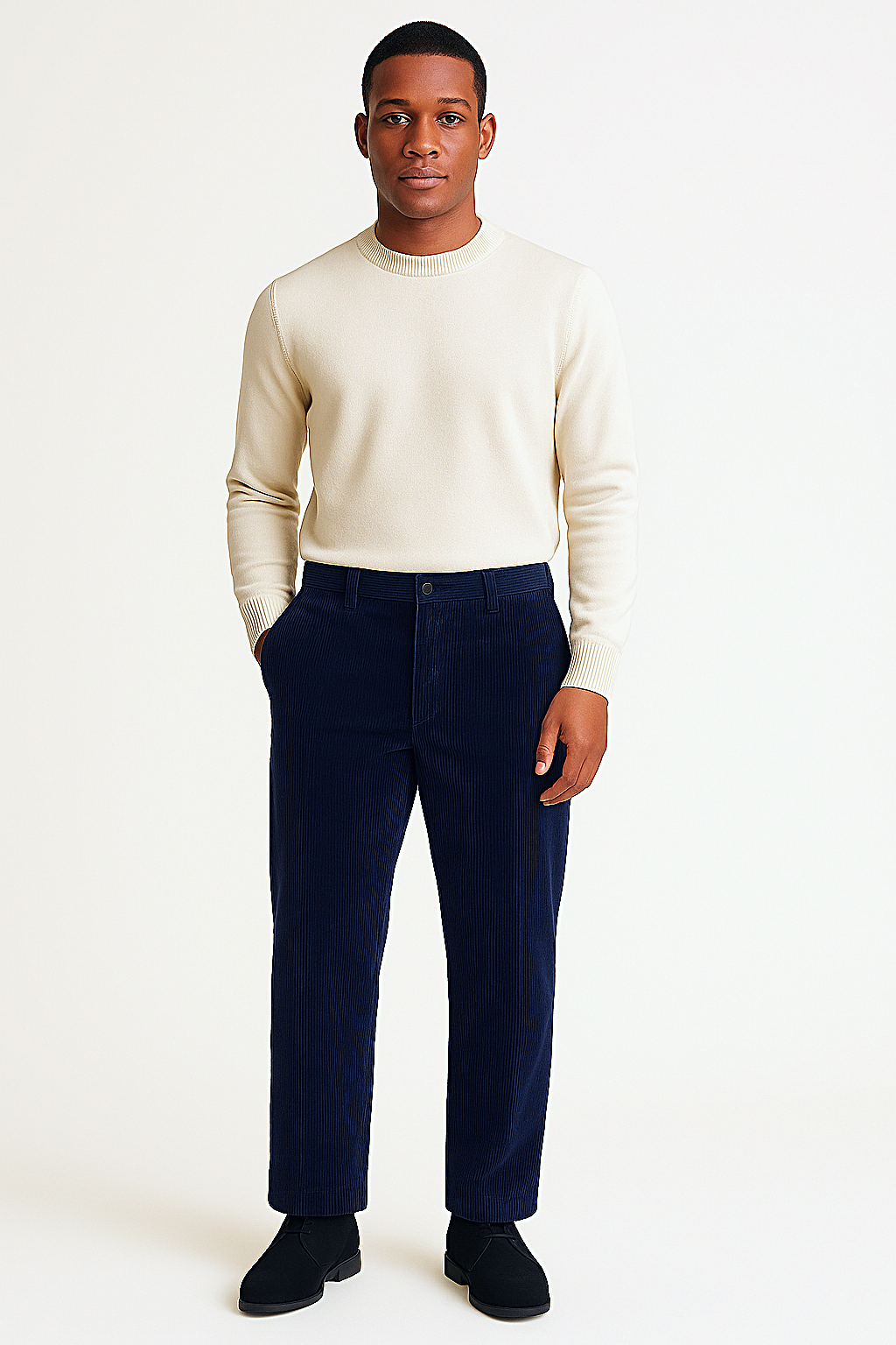 Inserch P3103 100% Cotton Flat Front Corduroy Pants Ink