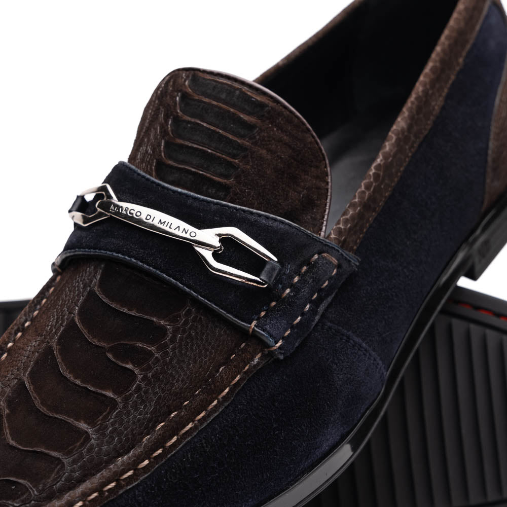 Hugo Ostrich Brown / Navy