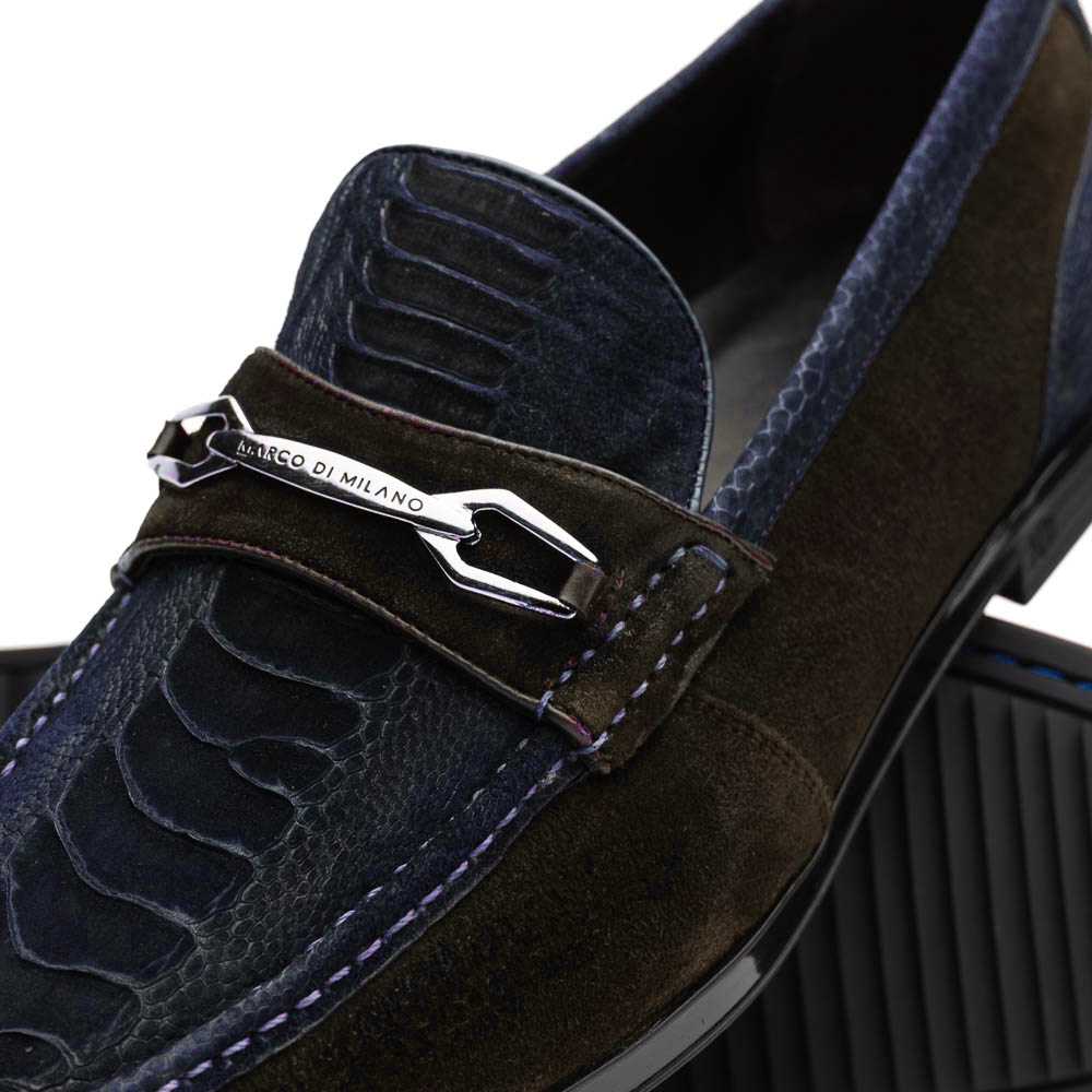 Hugo Ostrich Navy / Brown