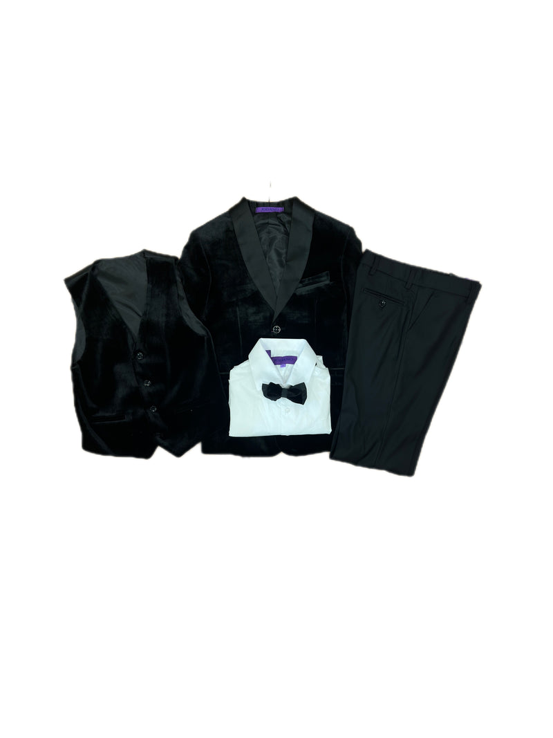 Jodano 2121225 3Pcs Boys Suit Velvet Black