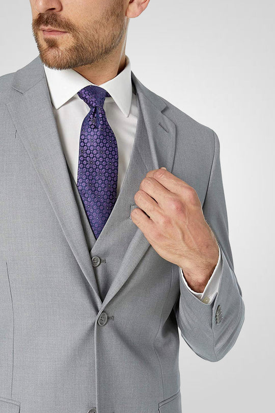 Caravelli S600512U Slim Fit 3pcs Suit Light Grey